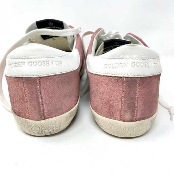 Golden Goose Superstar Sneakers Pink Suede Blue Star Size 39 US 9 - Picture 5 of 10